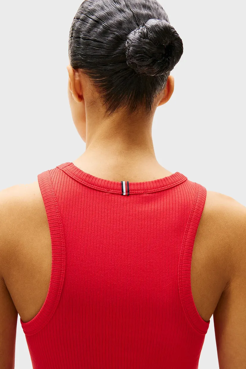 Женское красное платье RIB TANK PLEATED 4