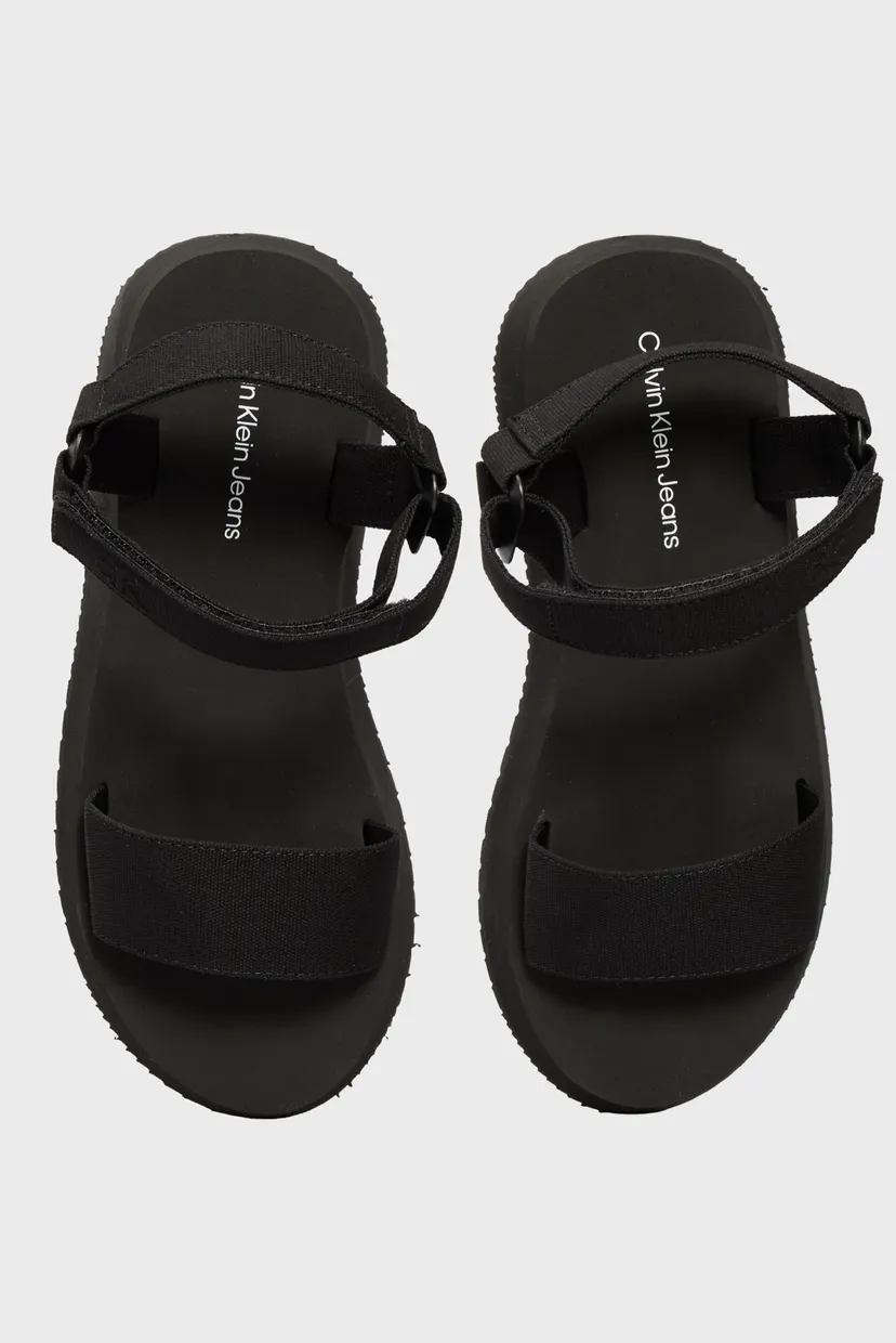 Женские черные сандалии VELCRO 5