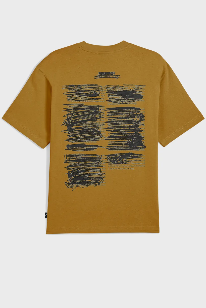 Мужская горчичная футболка GRAPHIC Magazine Tee Men 7