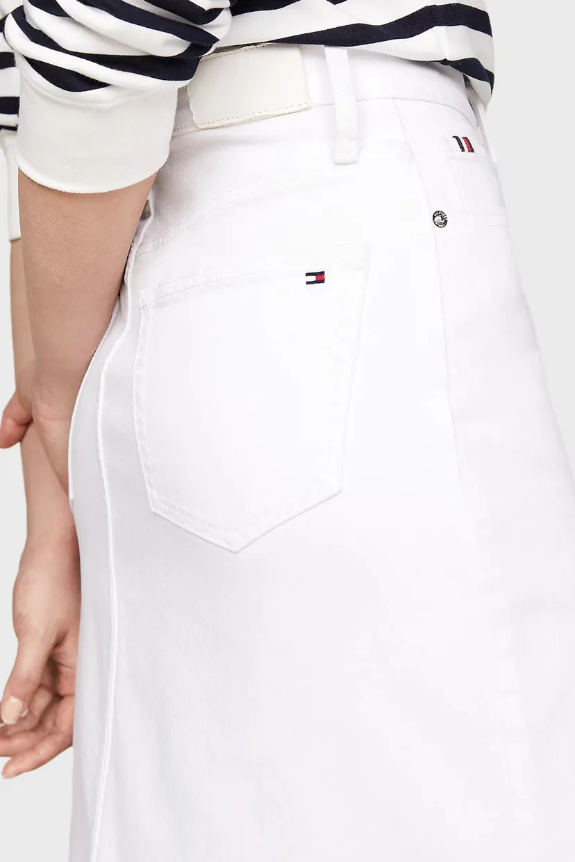 Жіноча біла джинсова спідниця DNM A-LINE SKIRT HW WHITE 4
