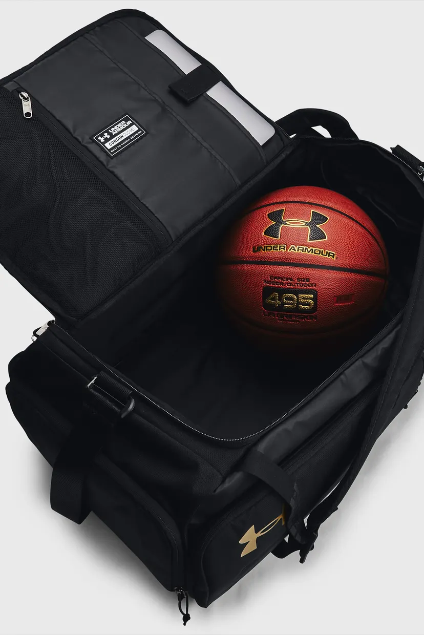 Чорна спортивна сумка-рюкзак UA Contain Duo MD BP Duffle 5
