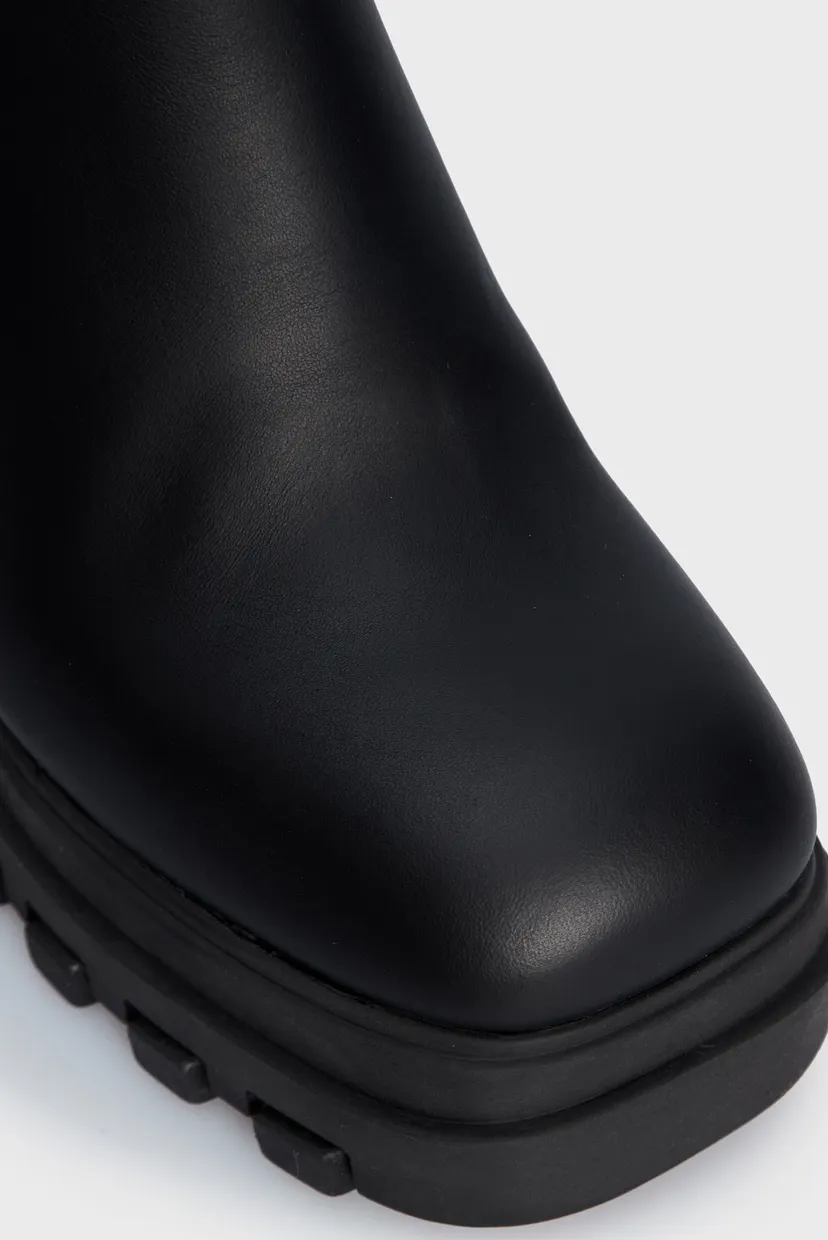 Женские черные кожаные ботильоны TJW HIGH HEEL CHELSEA 4