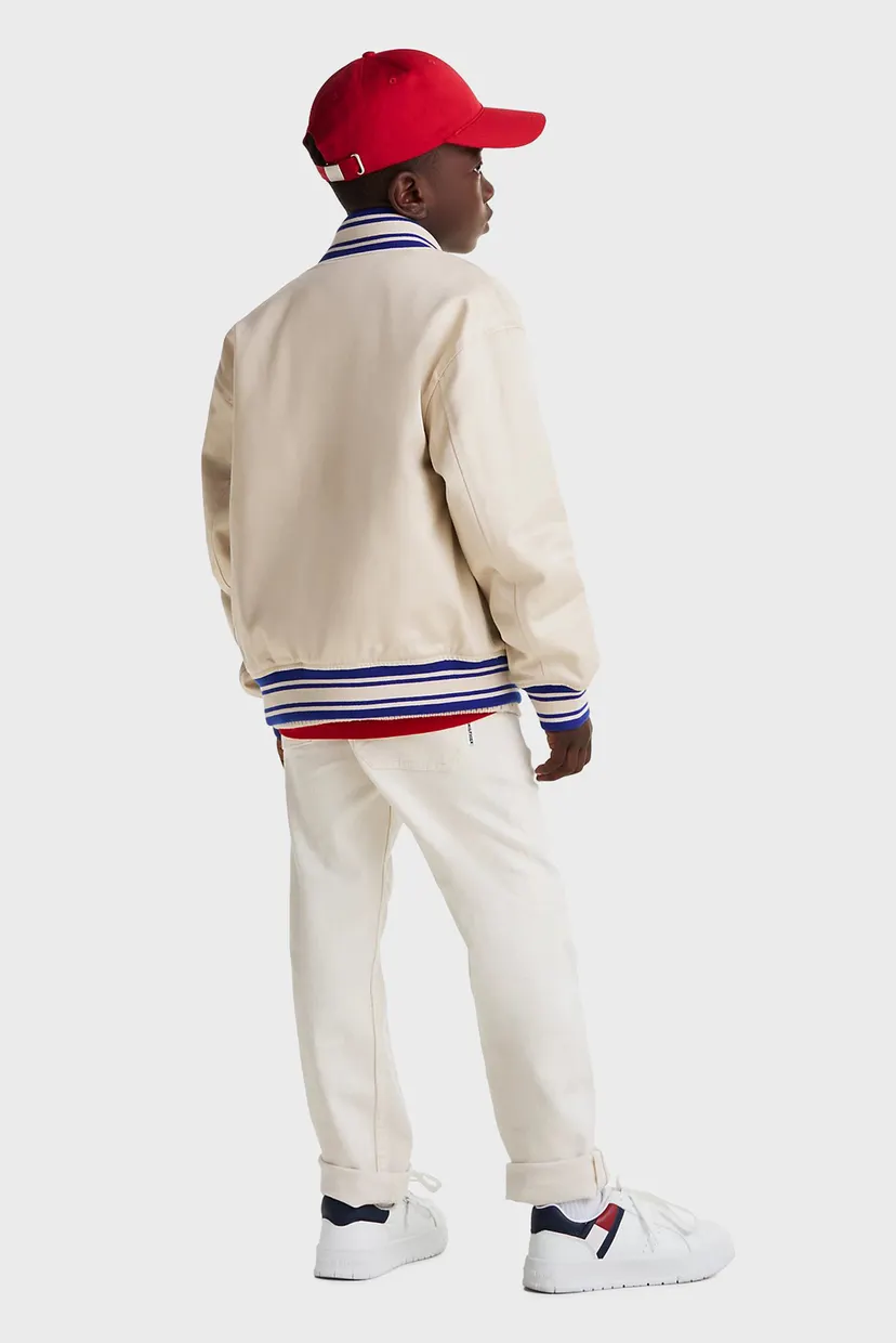 Детский белый бомбер TWILL BADGE VARSITY JACKET 3