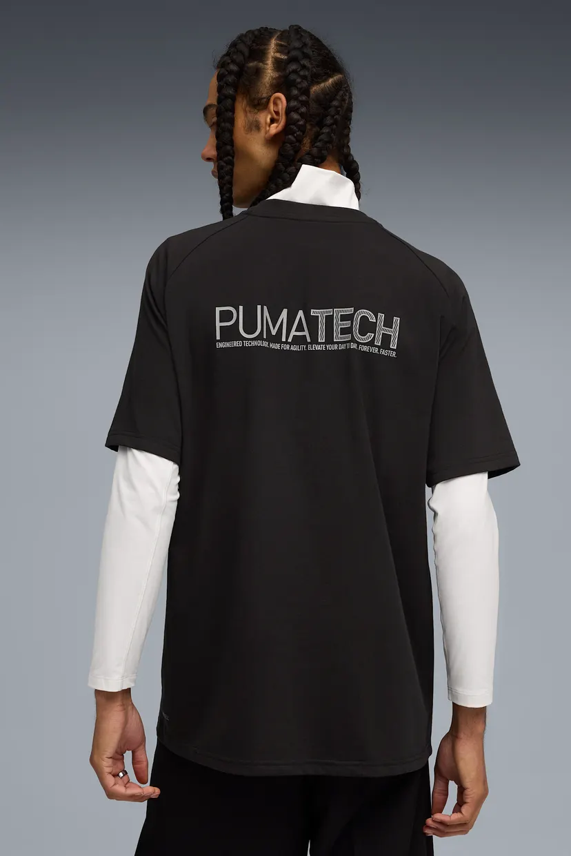 Чоловіча чорна футболка PUMATECH Graphic Relaxed Tee Men 3