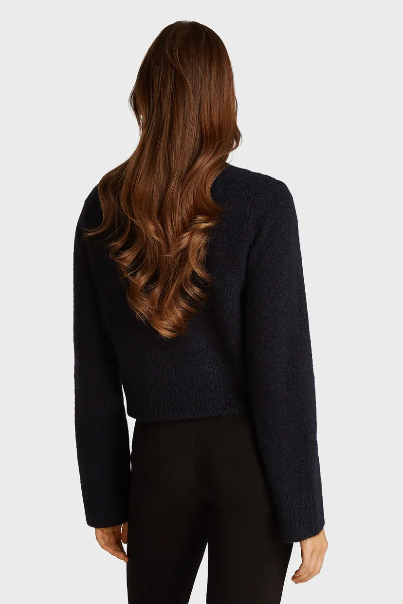 Жіночий чорний кардиган FLUFFY YARN SWEATER CARDIGAN 3