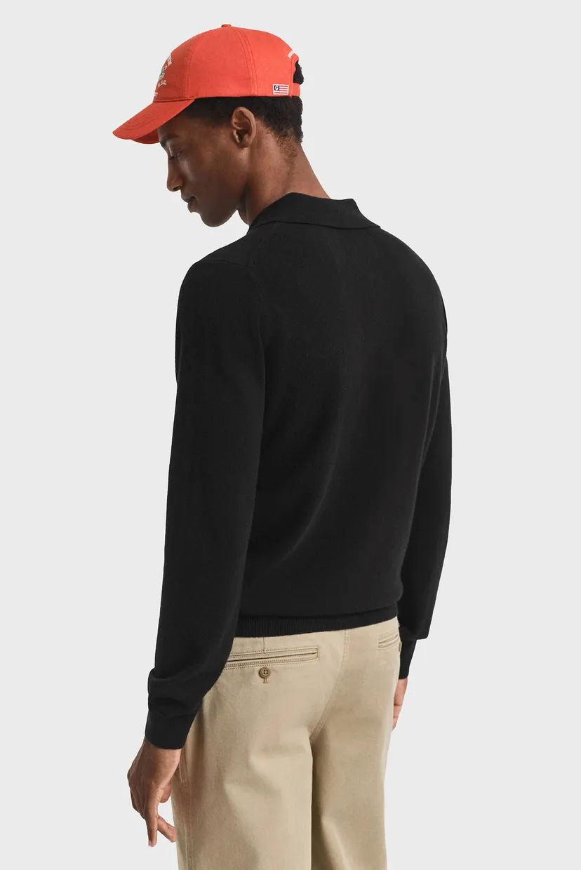 Мужское черное шерстяное поло SUPERFINE LAMBSWOOL 3
