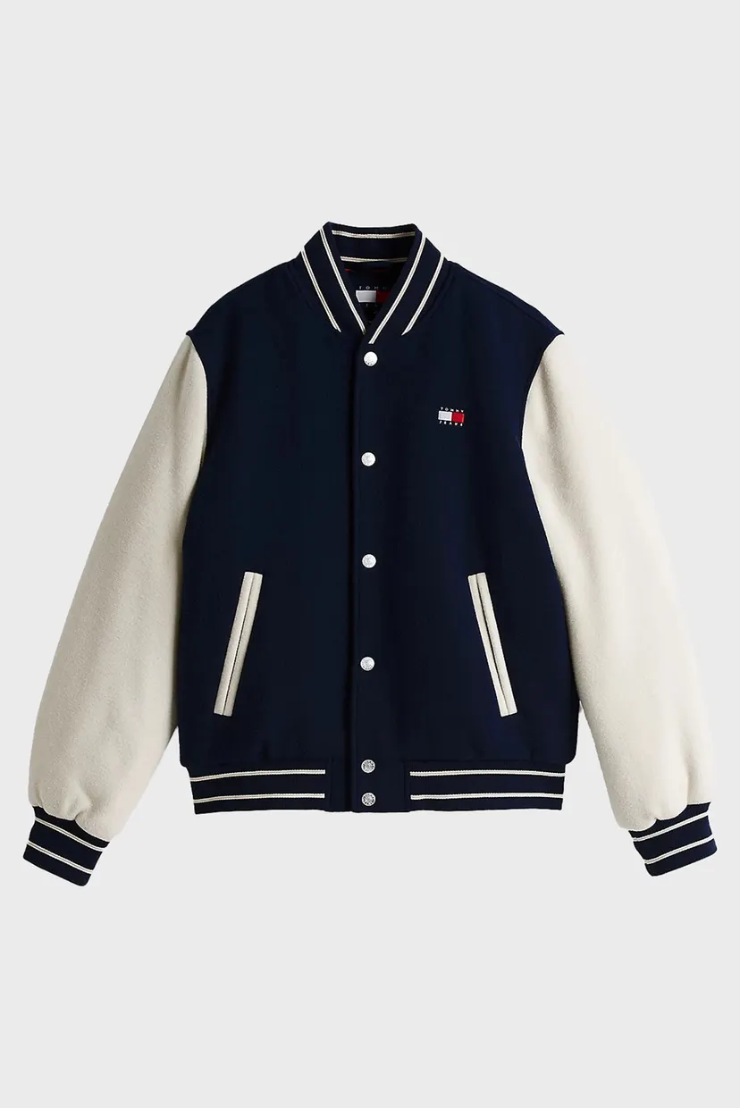 Чоловічий темно-синій бомбер TJM WOOL BLEND VARSITY JKT EXT 5