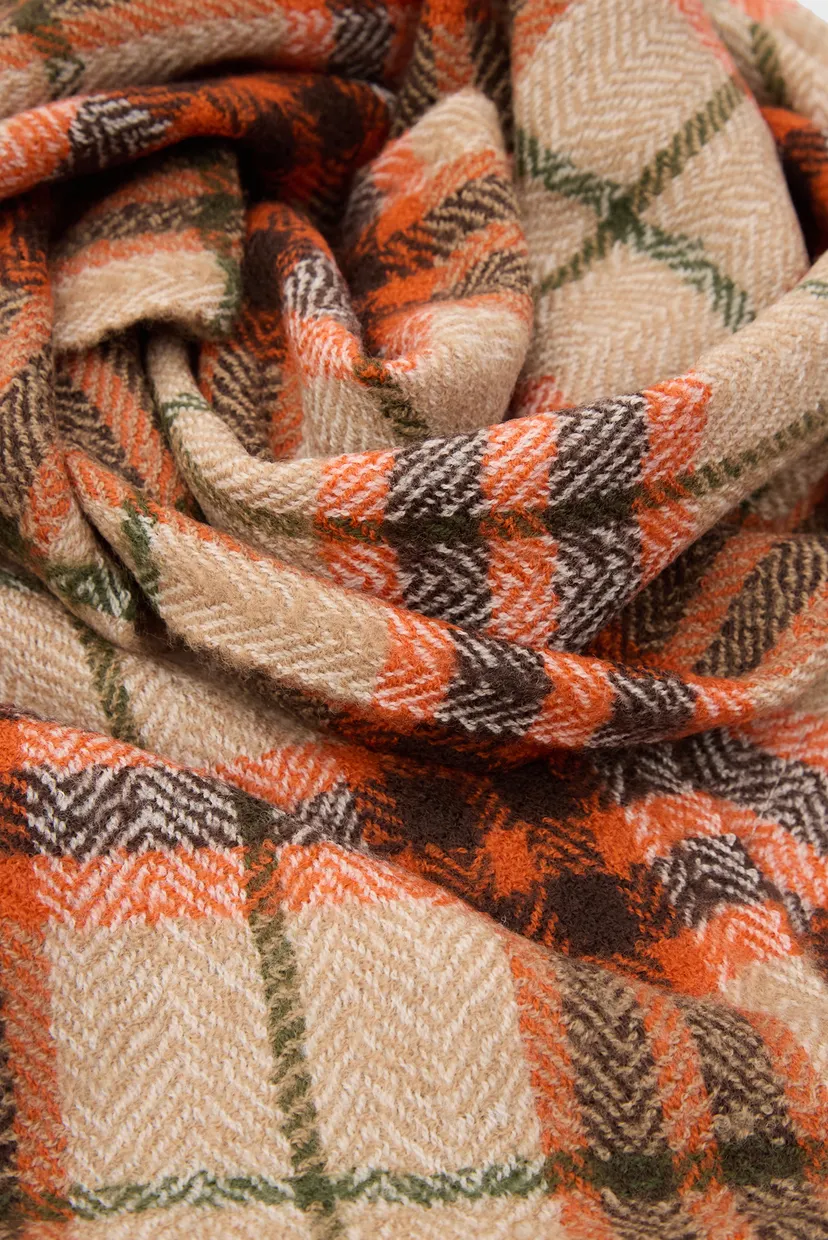 Мужской шерстяной шарф в клетку WOOL HERRINGBONE CHECKED SCARF 4