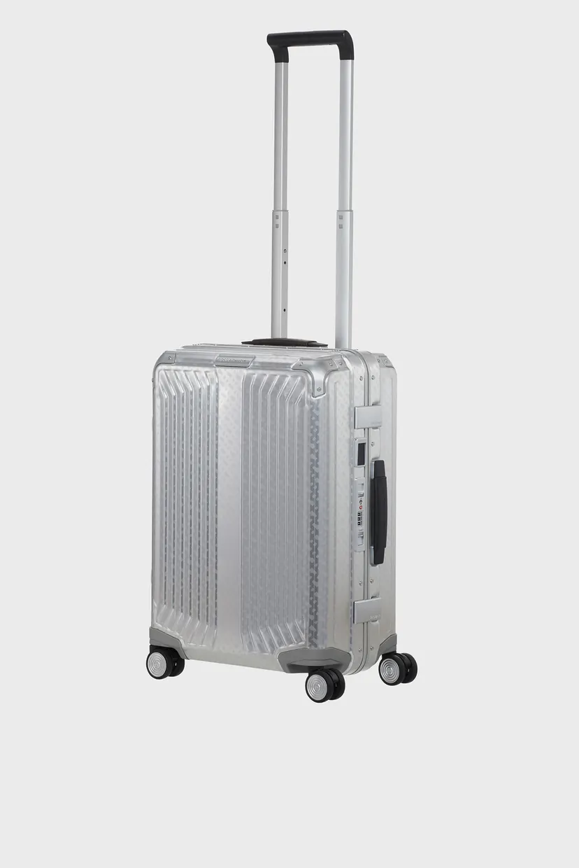 Серебристый чемодан 55 см LITE-BOX ALU / BOSS ALUMINIUM MONOGRAM 5