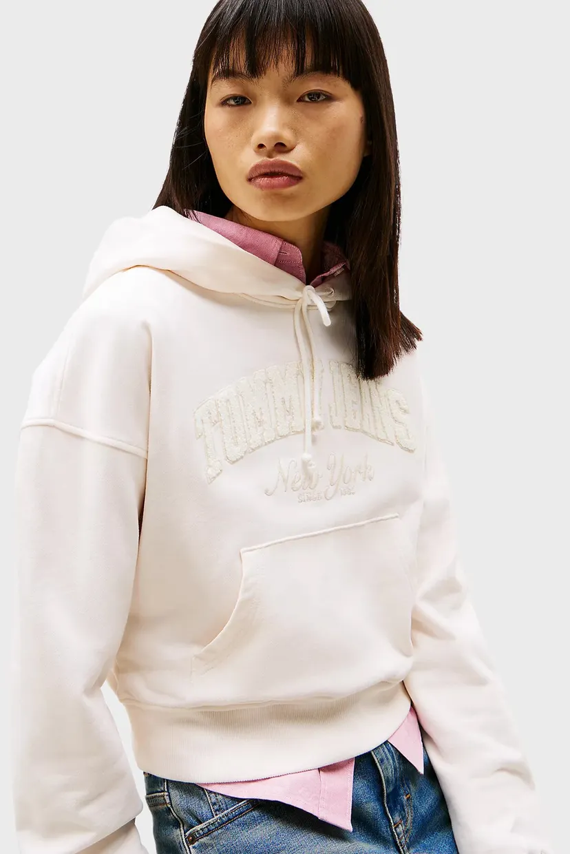 Жіноче біле худі TJW BOXY CRP GMD VARSITY HOODIE 4