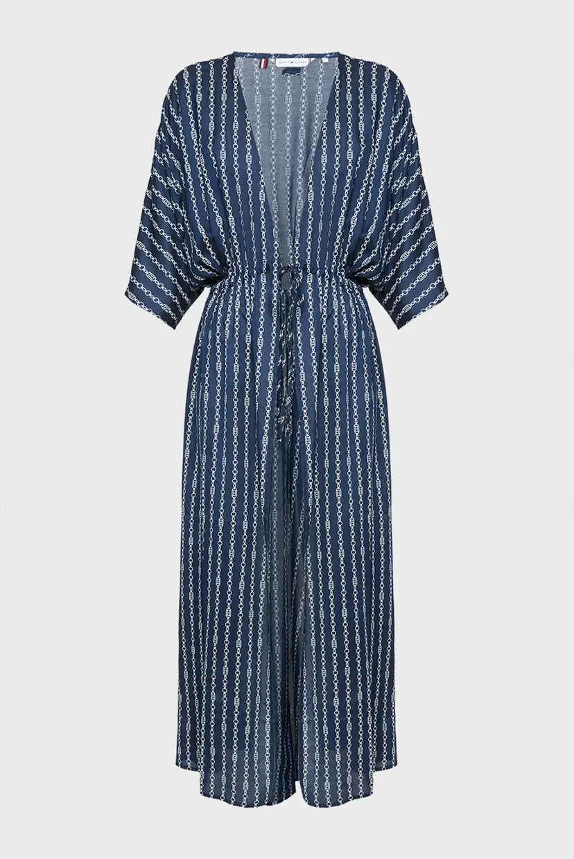 Жіноча темно-синя туніка з візерунком LONG KAFTAN 5