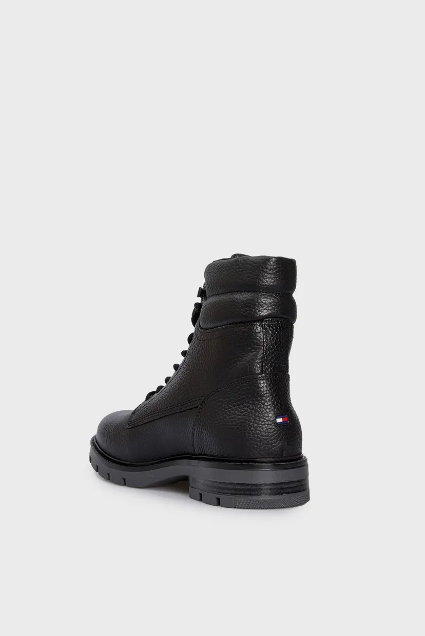 Чоловічі чорні шкіряні черевики WARM PADDED HILFIGER LTH BOOT 4