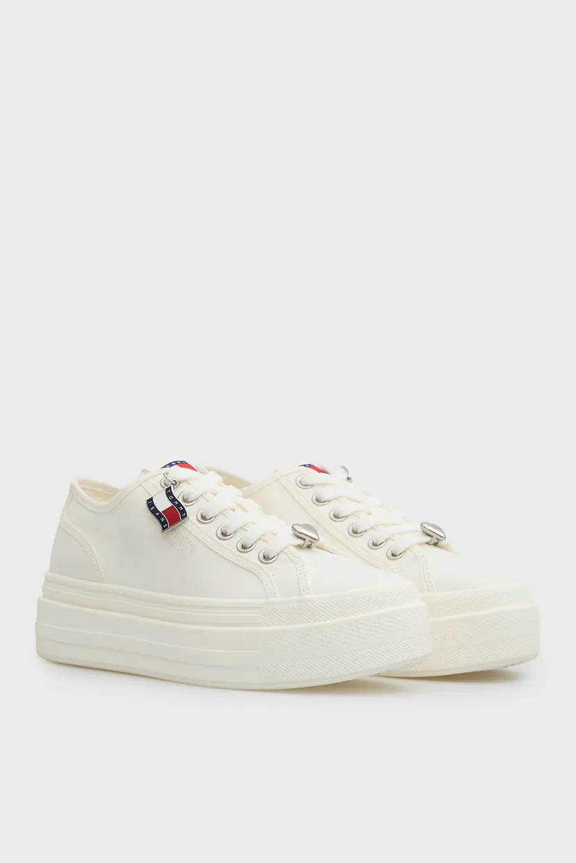 Женские белые кеды FLATFORM CHARMS 3