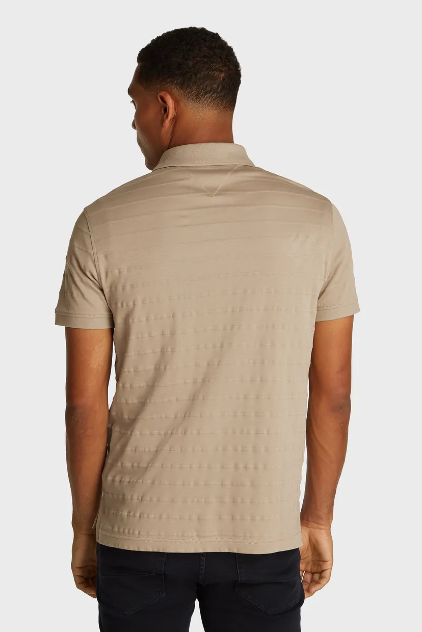 Мужское бежевое поло в полоску JACQUARD STRIPE REG POLO 3
