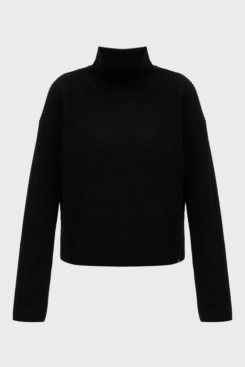 Женский черный свитер CHUNKY LOOSE HIGH NECK 5