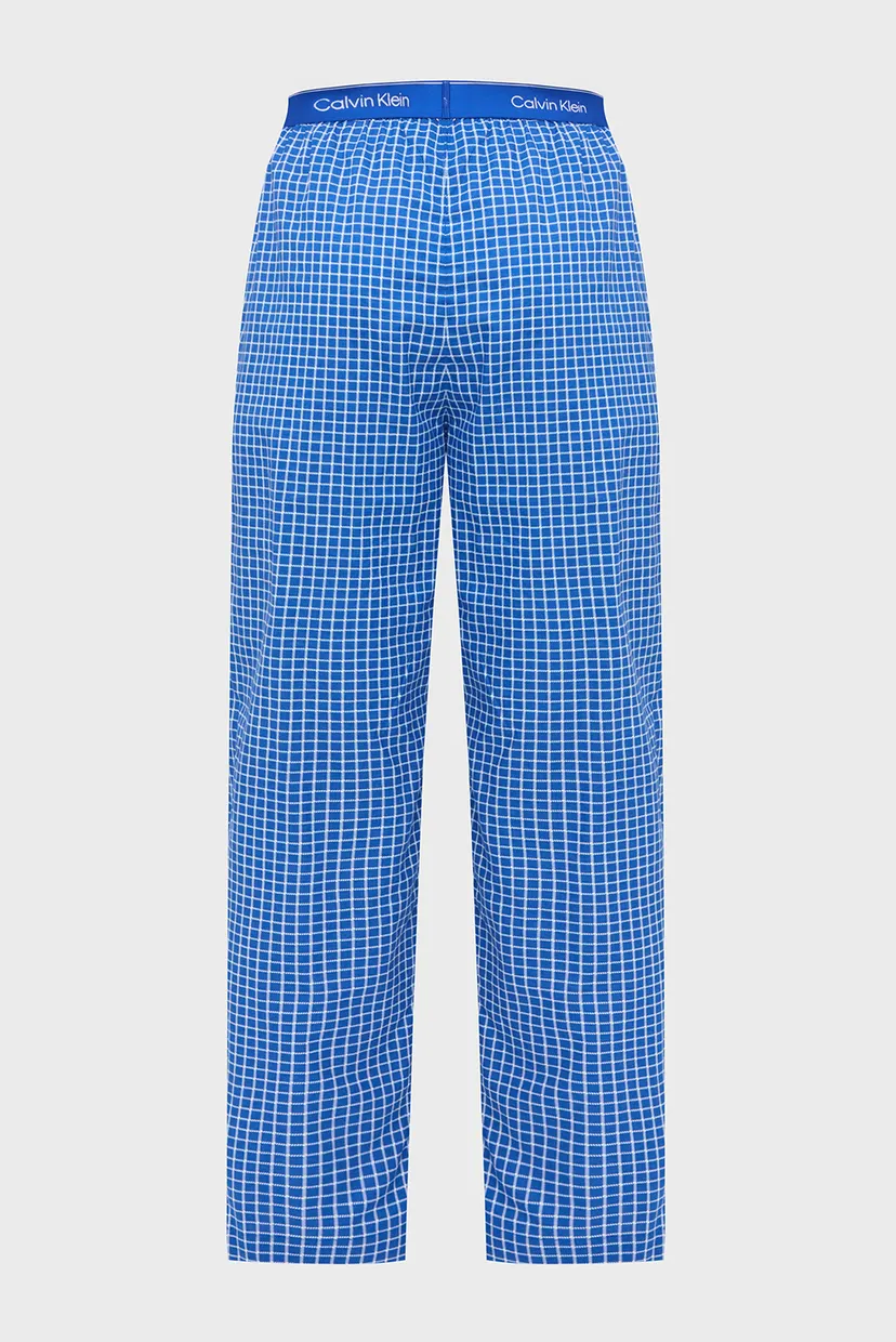Мужская синяя пижама (рубашка, брюки) в клетку POPLIN 6