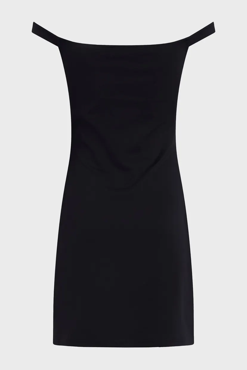 Жіноча чорна сукня LOGO MILANO BARDOT DRESS 6