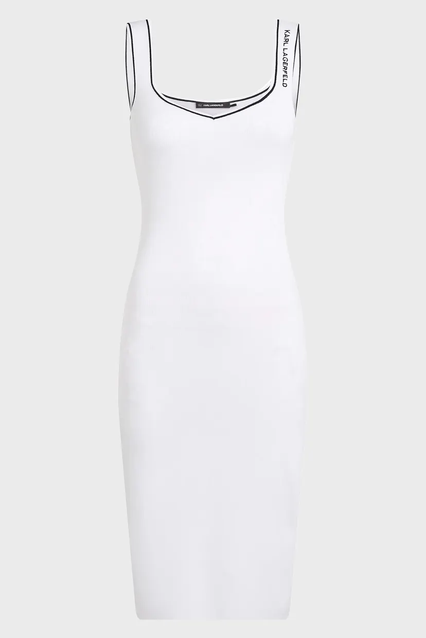 Женское белое платье KNIT BODYCON DRESS 5