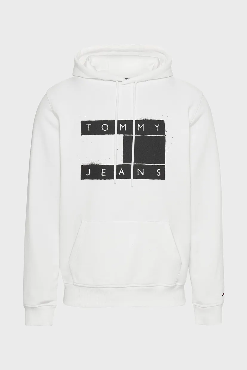 Чоловіче біле худі TJM REG FLAG SPRAY HOODIE 3