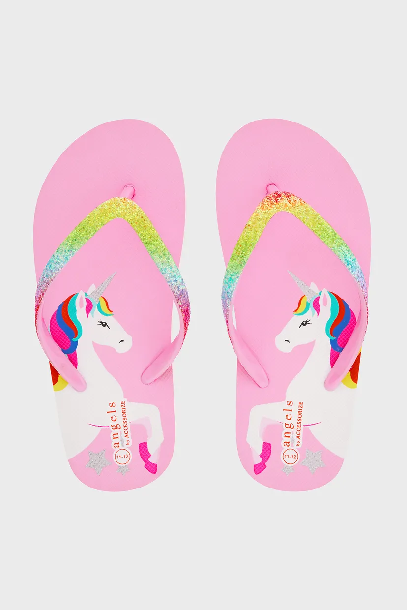 Детские розовые вьетнамки RETRO UNICORN FLIP Accessorize 883030