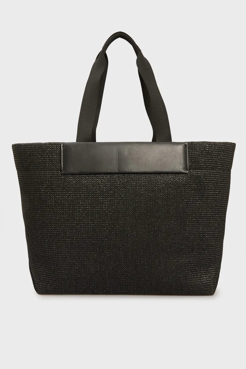 Жіноча чорна сумка CK RAFFIA LARGE SHOPPER 4