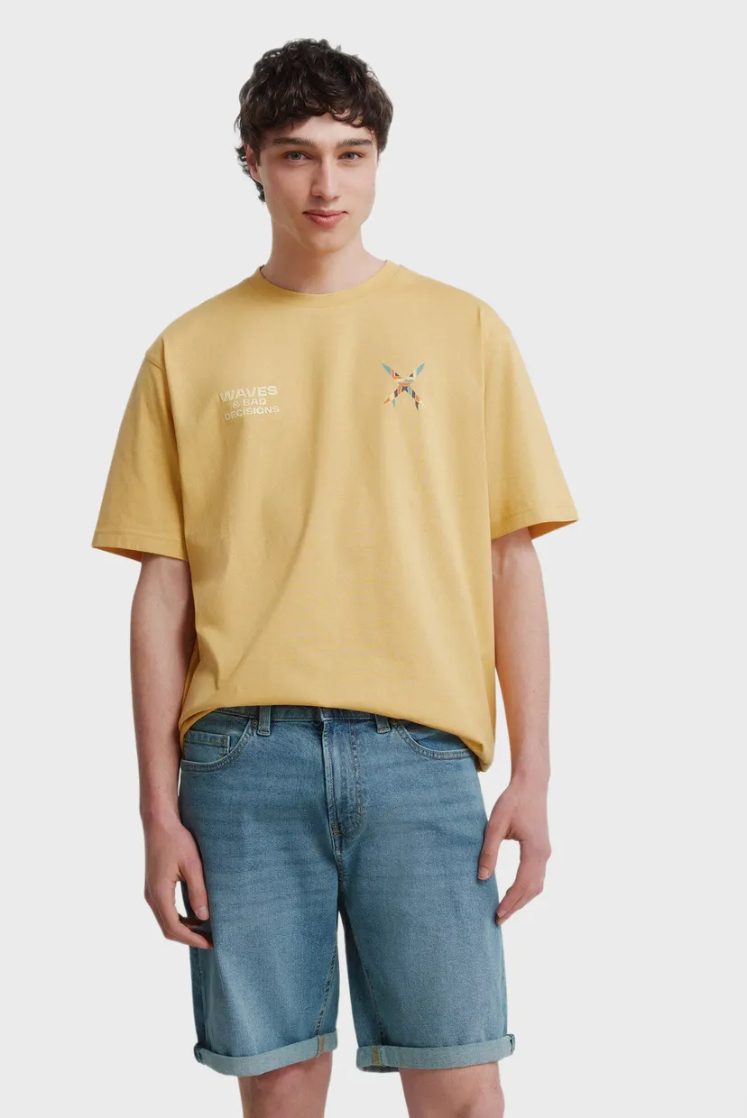 Мужские голубые джинсовые шорты slim fit 4