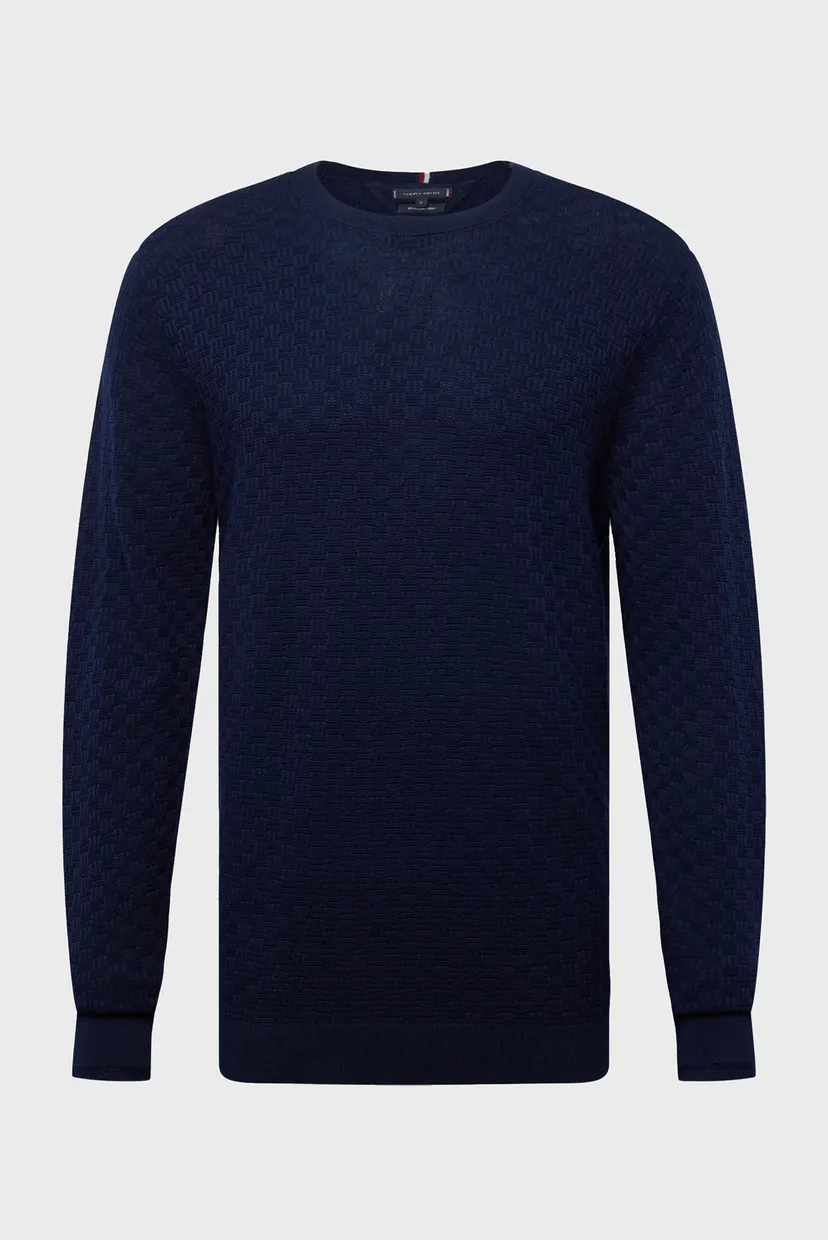 Чоловічий темно-синій джемпер DC BASKETWEAVE CREW NECK 4