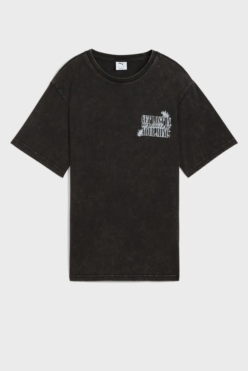 Жіноча чорна футболка Graphic Paradise Mindset Washed Relaxed Tee Women 4