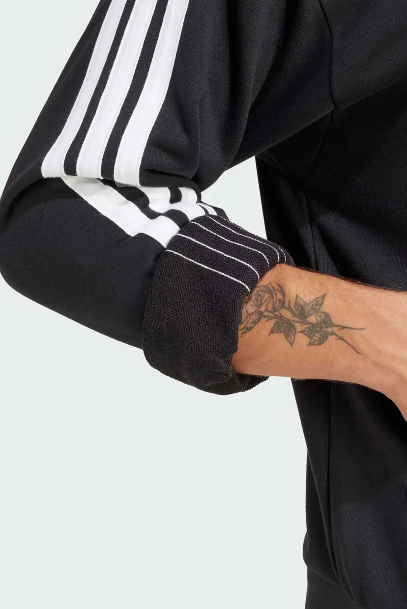 Чоловіче чорне худі Essentials 3-Stripes French Terry 5