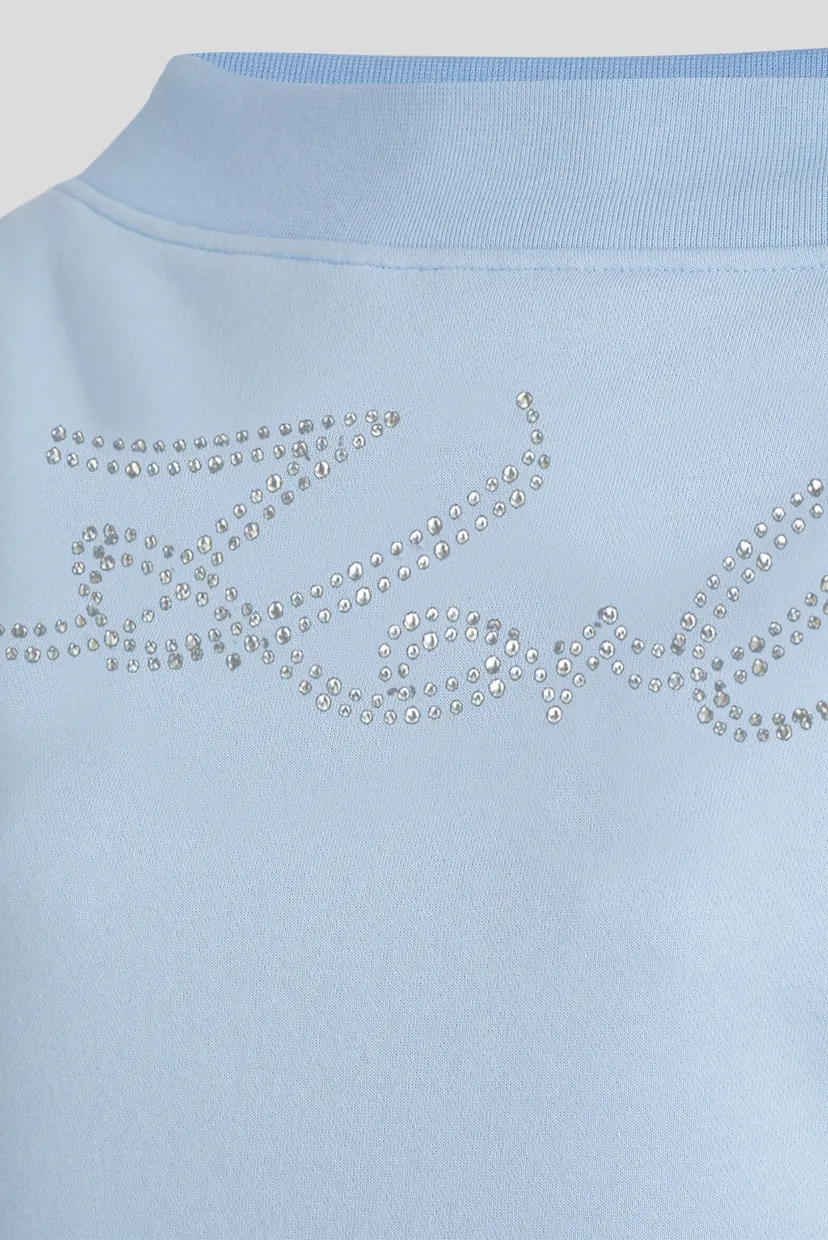 Женский голубой свитшот RHINESTONE LOGO 3