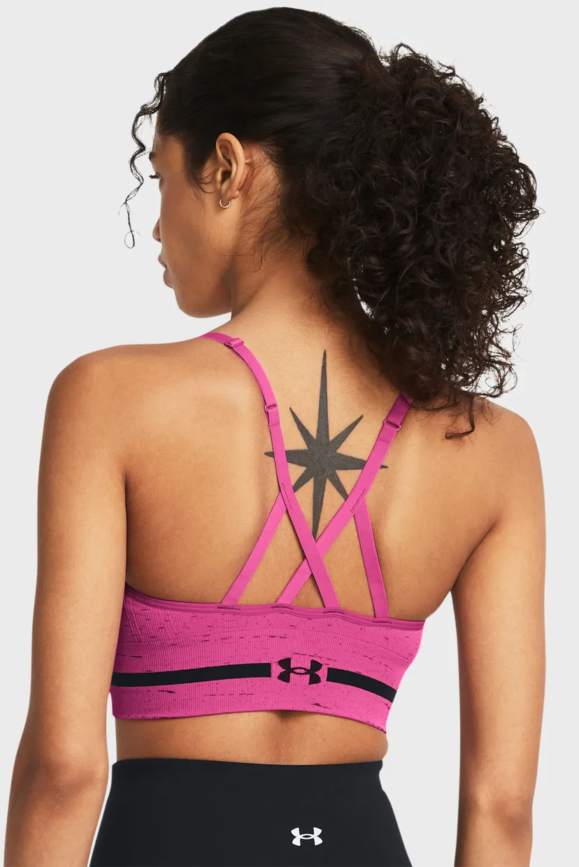 Женский розовый топ UA Seamless Low Long Htr Bra 5