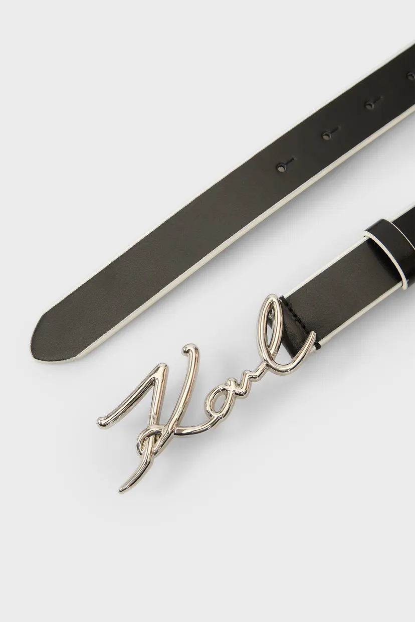 Женский черный кожаный ремень K SIGNATURE MD BELT H2.5 3
