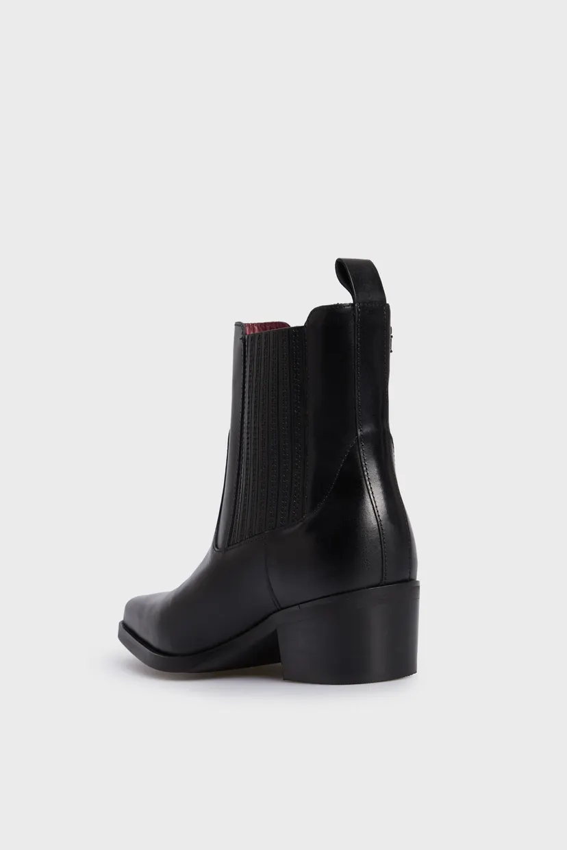 Жіночі чорні шкіряні ковбойки TH LEATHER COWBOY BOOT 5