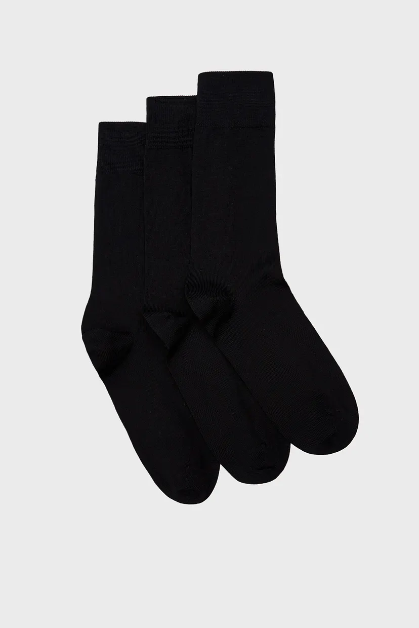 Чоловічі чорні шкарпетки (3 пари) MERCERIZED COTTON 3