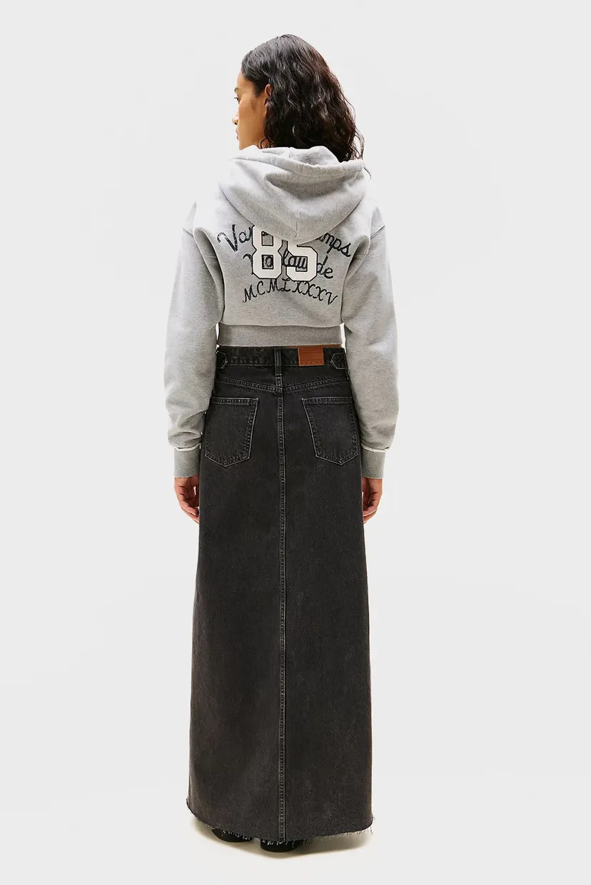 Жіноча чорна джинсова спідниця DENIM SKIRT WASHED BLACK 4