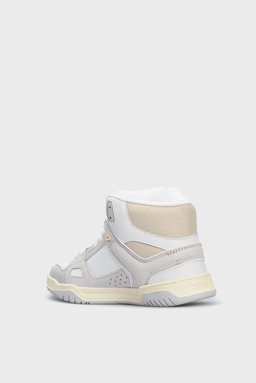 Женские белые кожаные кроссовки TOMMY JEANS WMN SKATE MID 5
