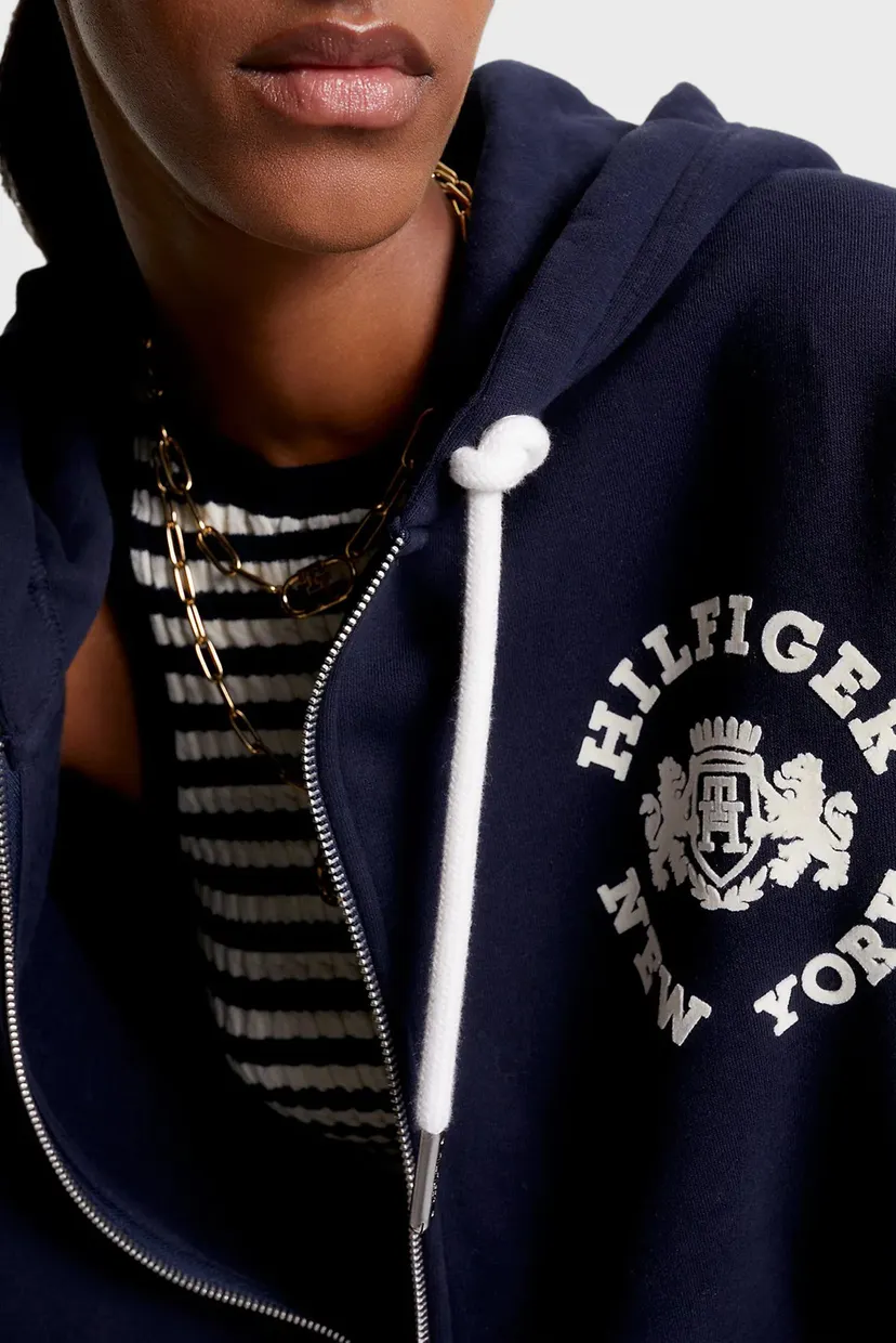 Жіноче темно-синє худі RLX VARSITY LONG ZIP UP 4