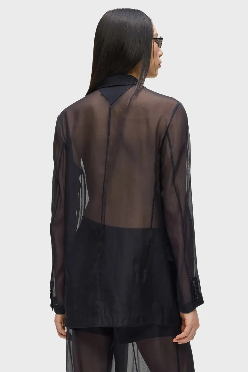 Женский черный жакет ORGANZA FASHION 3