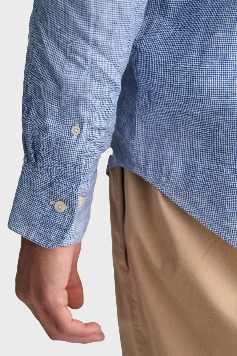Мужская льняная рубашка с узором REG LINEN HOUNDSTOOTH 3