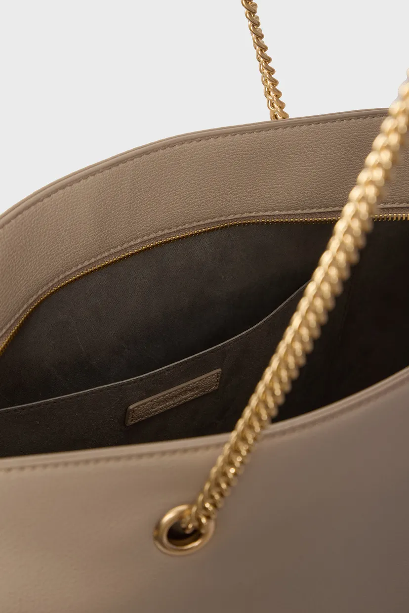 Жіноча бежева сумка MINIMAL MONOGRAM CHAIN TOTE 5