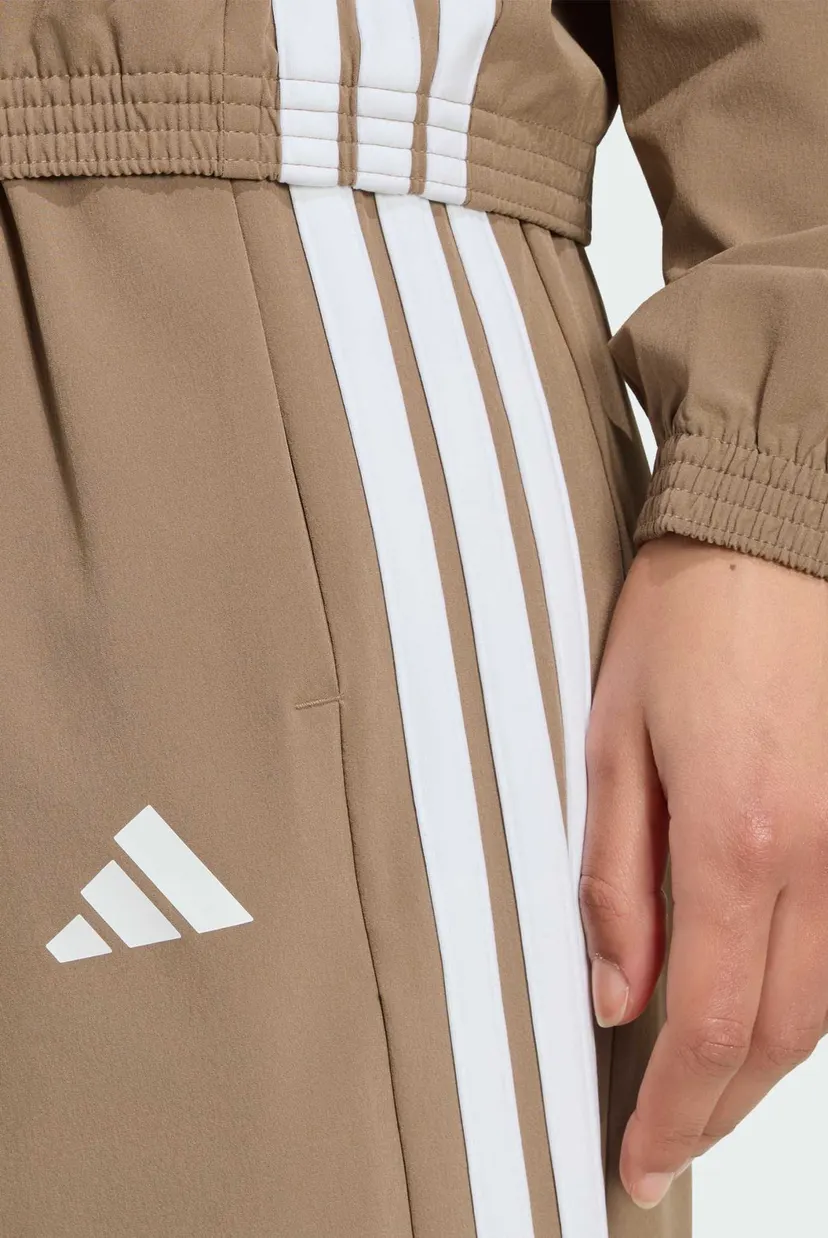 Жіночі коричневі спортивні штани Train Essentials 3-Stripes Woven 4