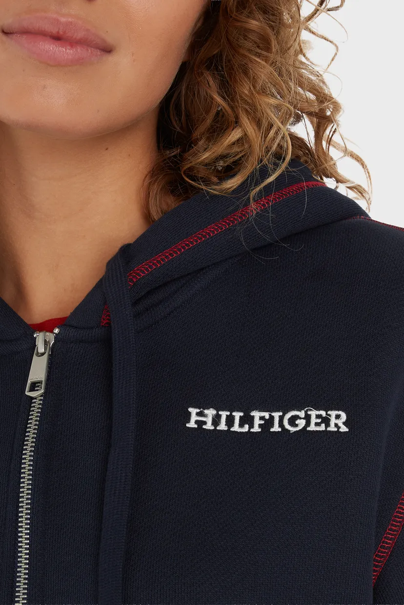 Женское темно-синее худи MDRN REG GBL STP FULLZIP 3
