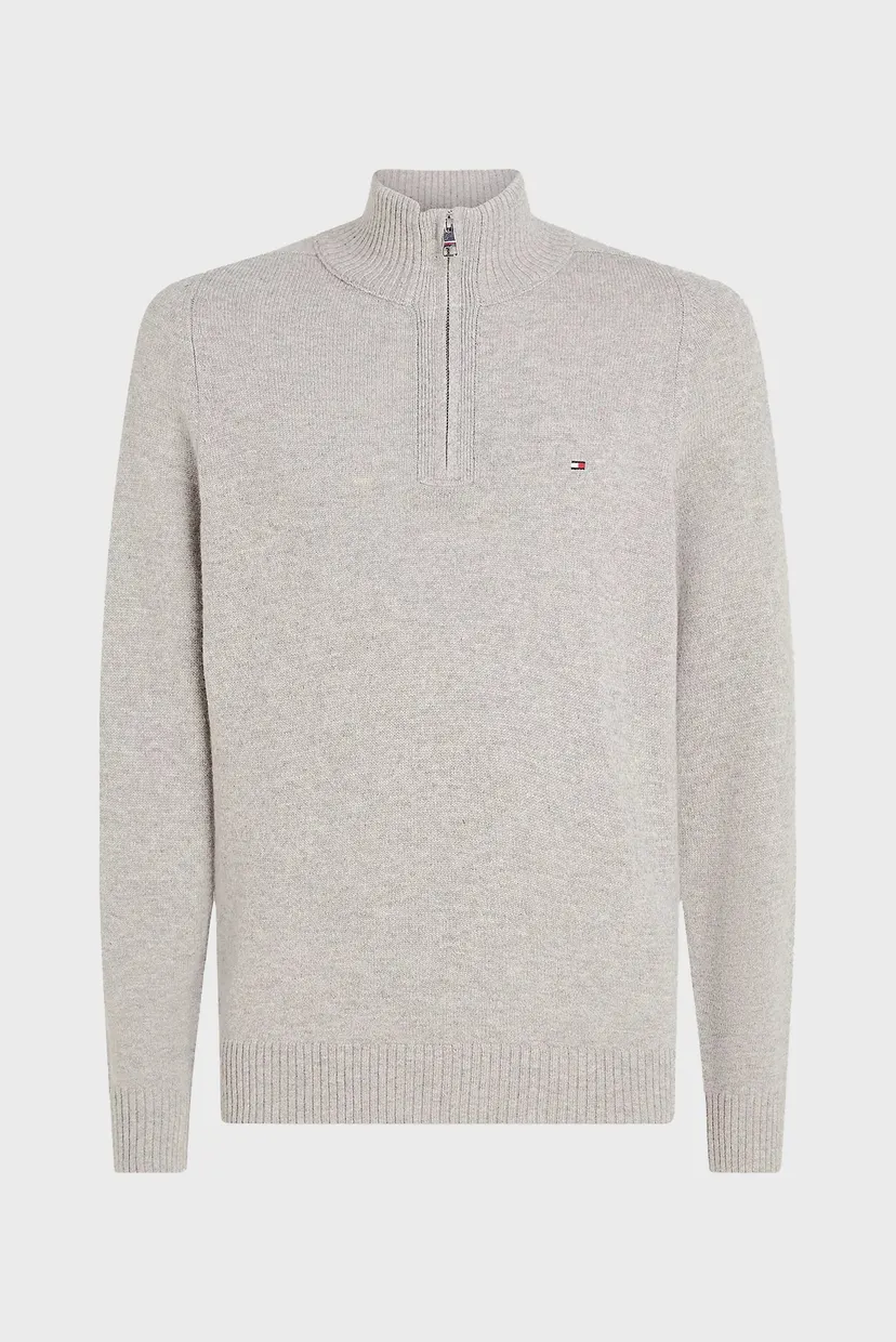 Мужская серая шерстяная кофта LAMBSWOOL ZIP MOCK 5