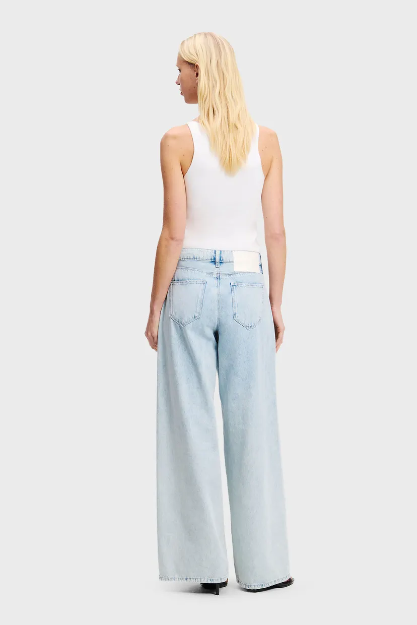 Женские голубые джинсы WIDE LEG BLUE DENIM PANTS 3