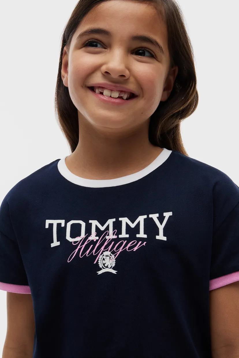 Дитяча темно-синя футболка TOMMY CREST 4