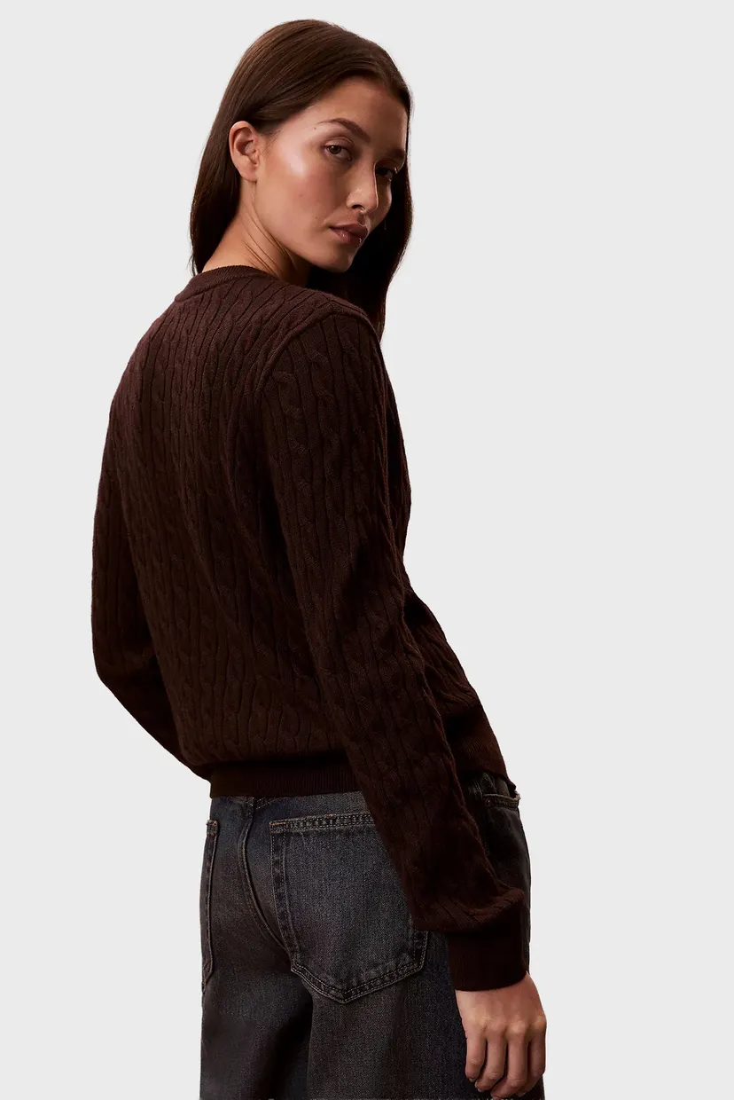 Женский коричневый кардиган CREWNECK 3