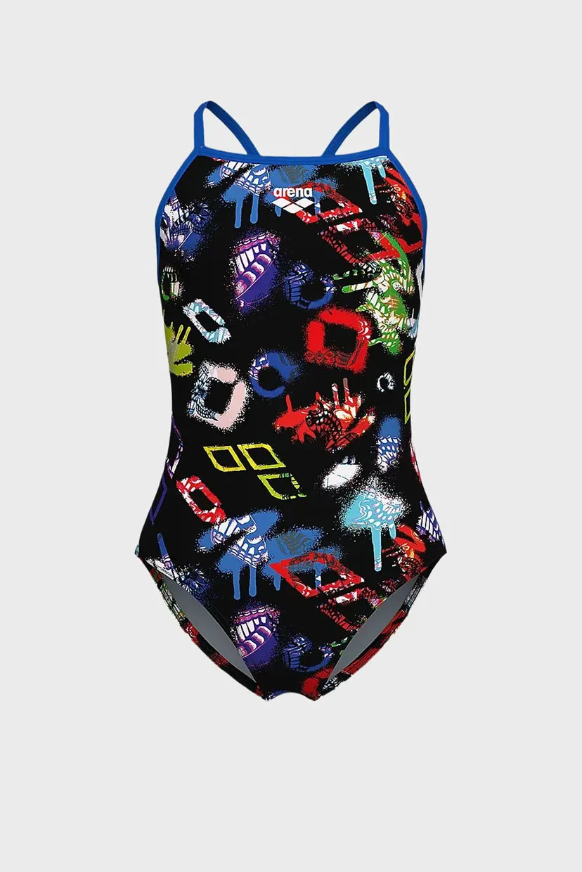 Детский черный купальник с узором GRAFFITI SWIMSUIT LIGHT DROP B 4