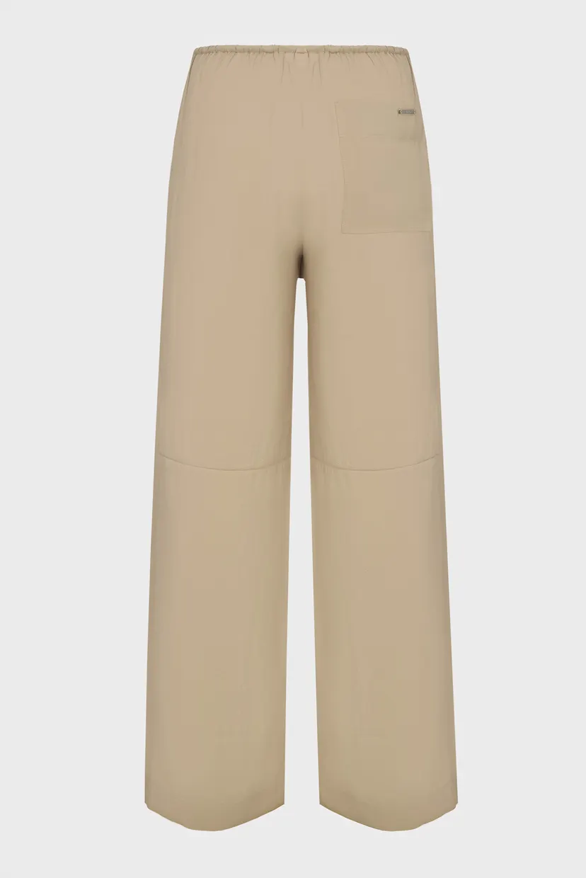 Женские бежевые брюки TEXTURED WIDE LEG PANTS 6