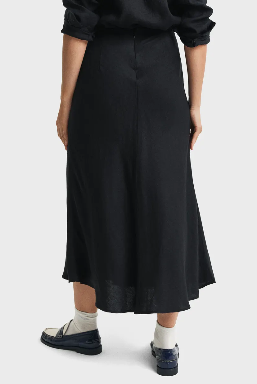 Женская черная льняная юбка LINEN BLEND SKIRT 3