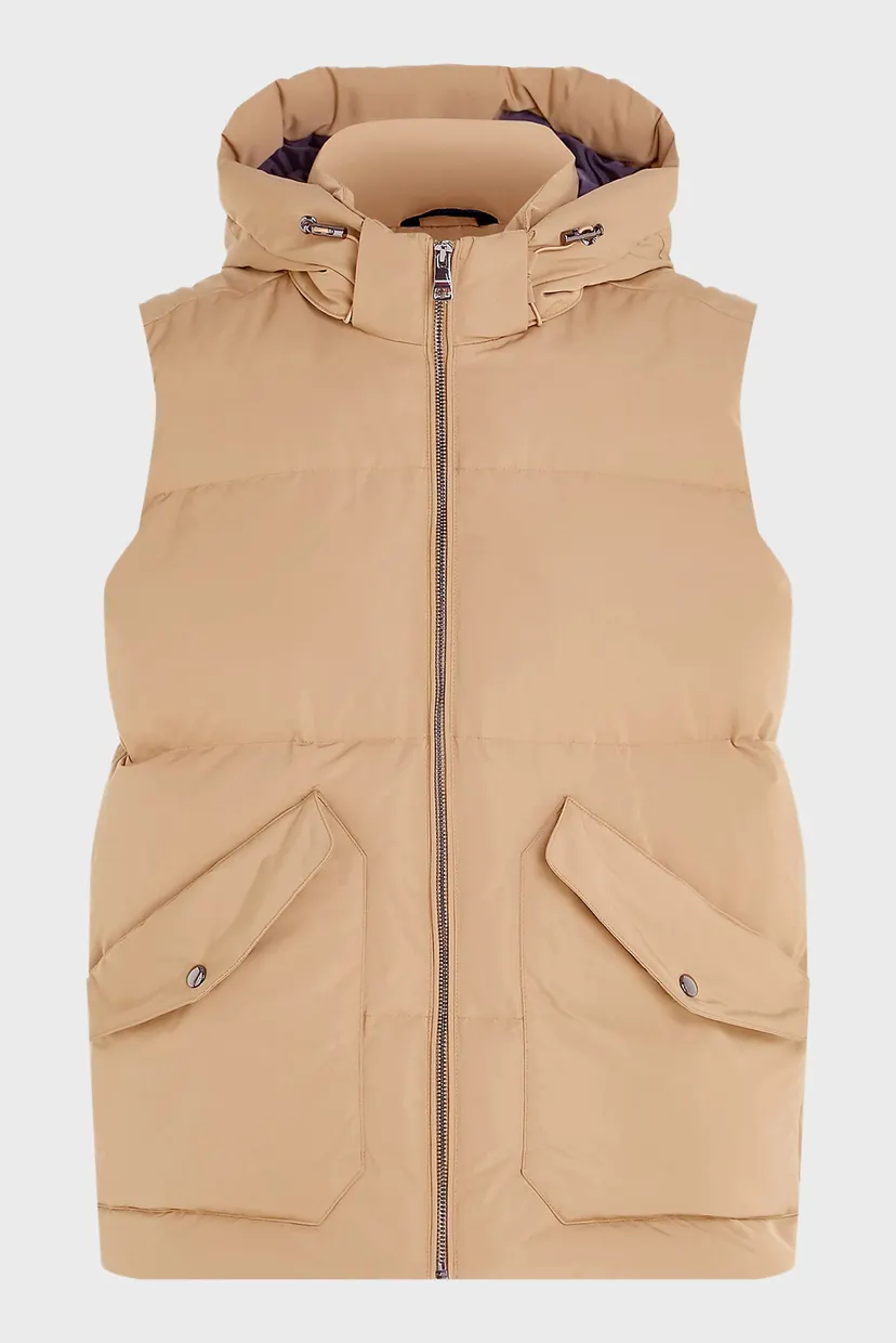 Чоловічий бежевий пуховий жилет DC DOWN HOODED VEST 6